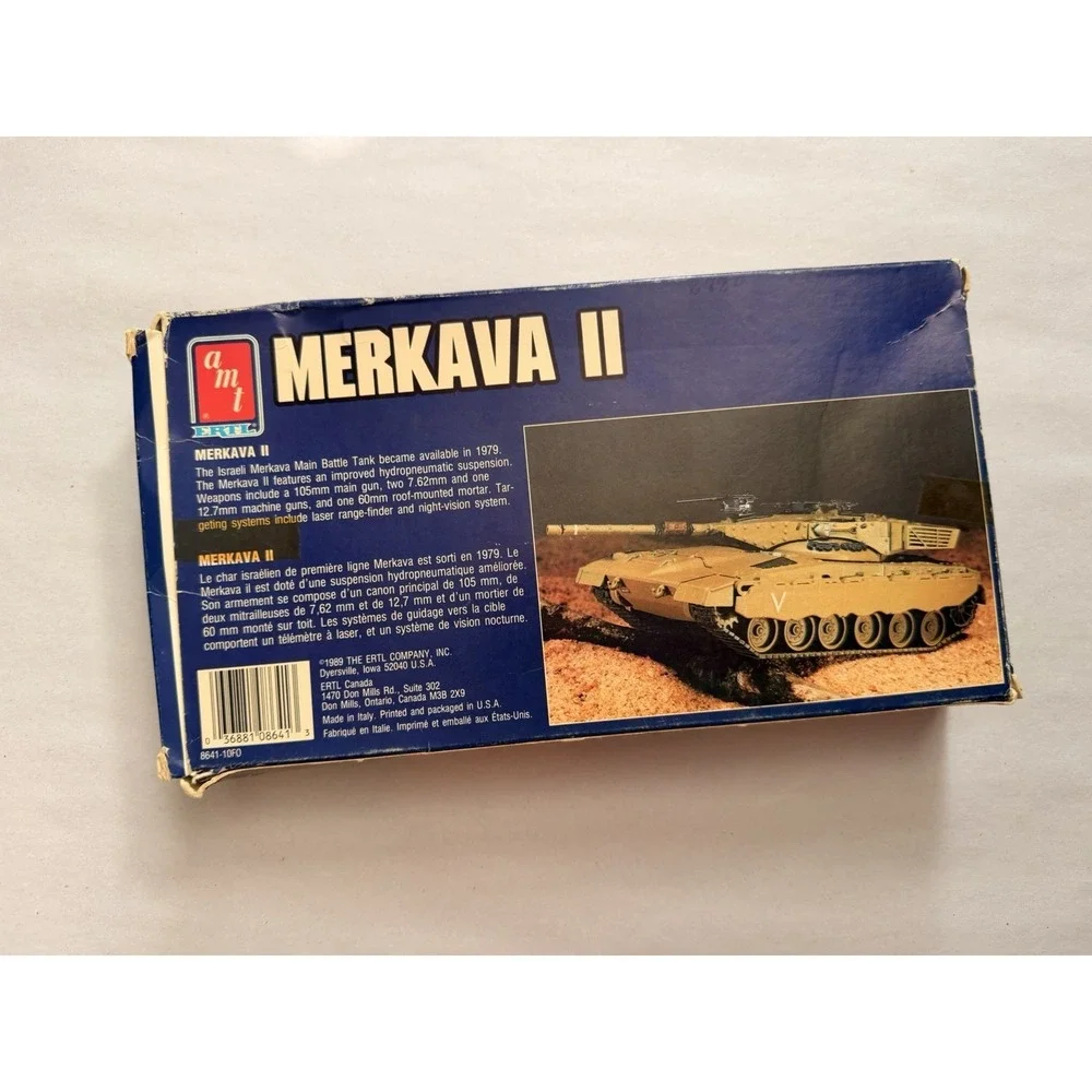 AMT ERTL Merkava II Israeli Main Battle Tank 1/72 Scale Model Kit 8641 Vintage